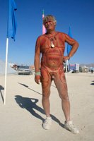 Meat body paint on wizzard at burning man 2006